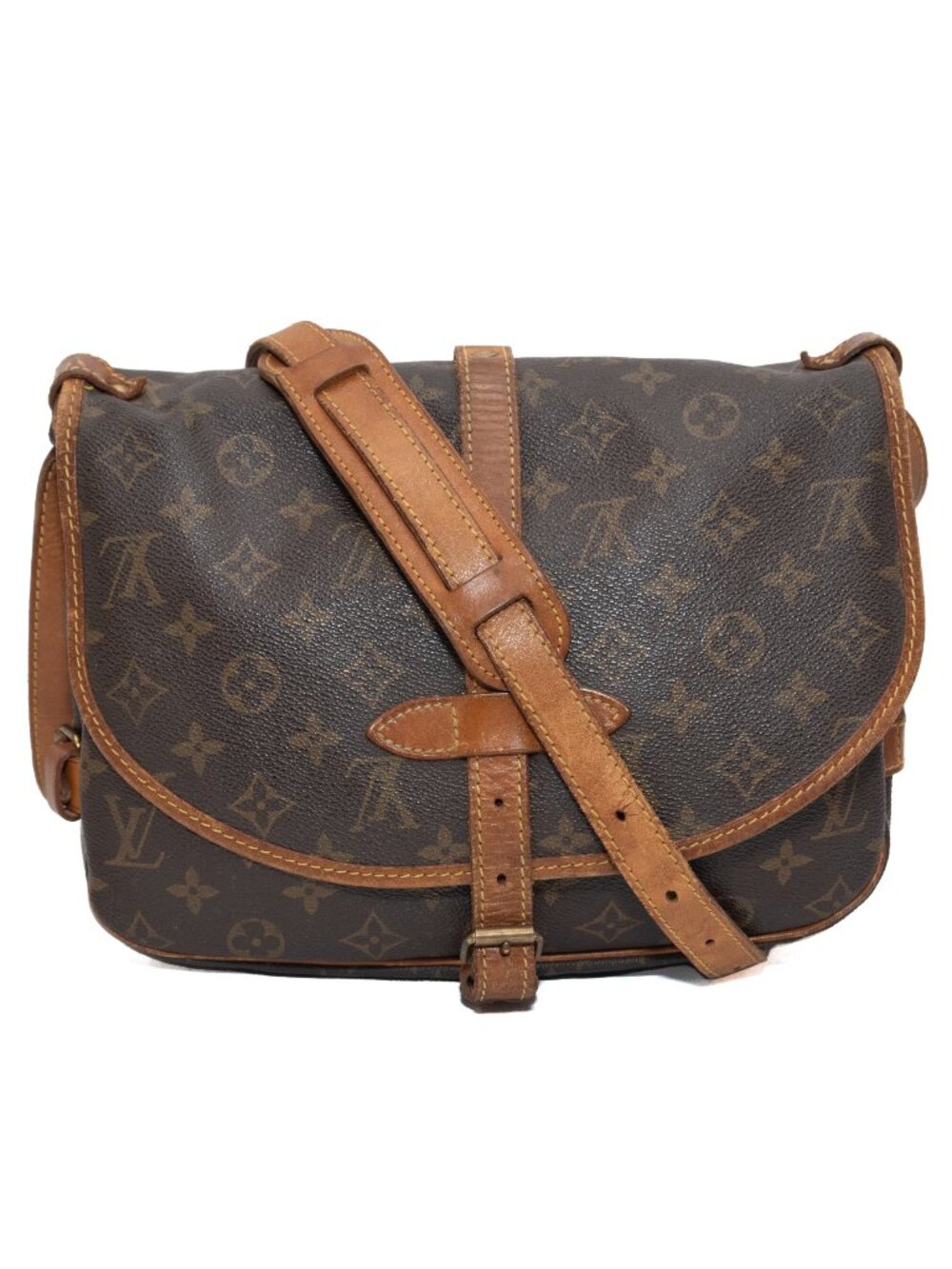 Vintage Louis Vuitton Monogram Saumur 25 Saddlebag Crossbody Purse France